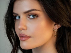 Pomellato Diamond Topaz Bow Yellow Gold Drop Earrings 18K