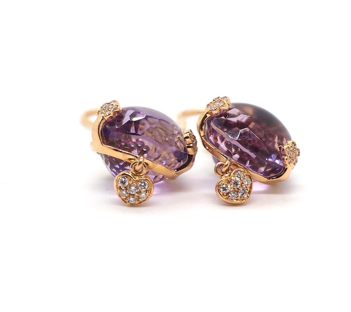 Women's Pasquale Bruni Sissi Amethyst Diamond Gold Earrings 18k