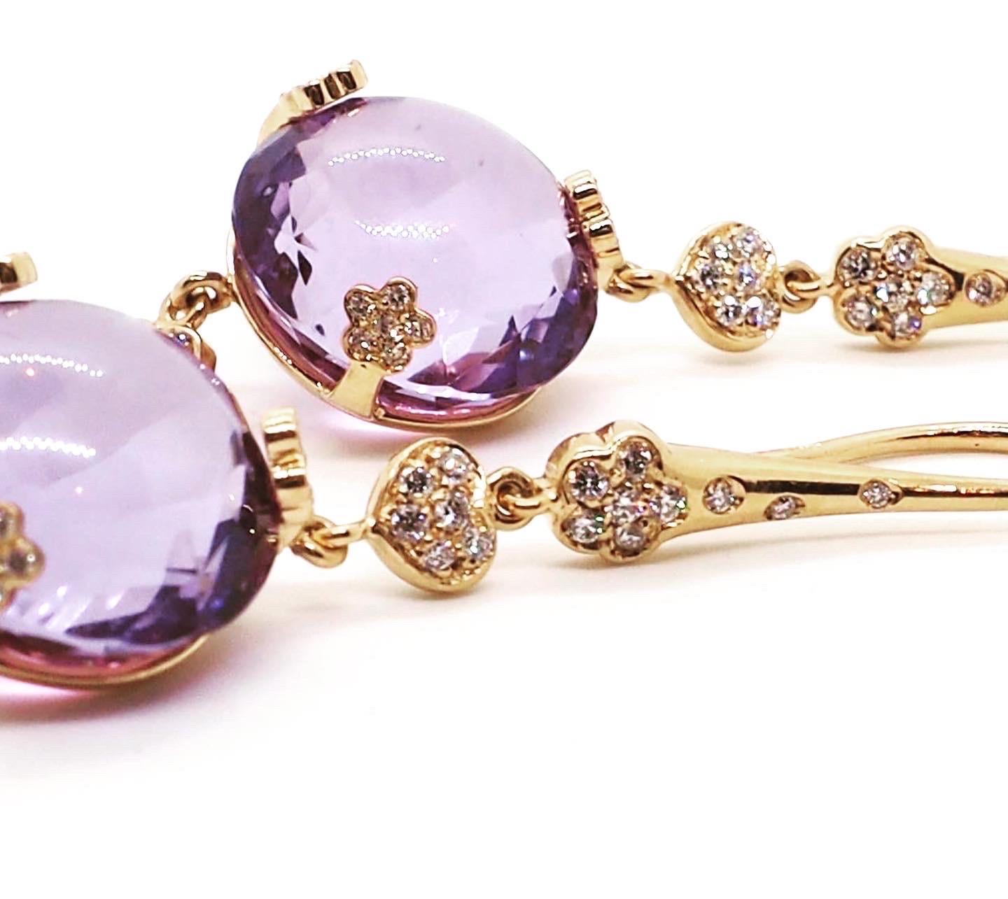 Pasquale Bruni Sissi Amethyst Diamond Gold Earrings 18k 1