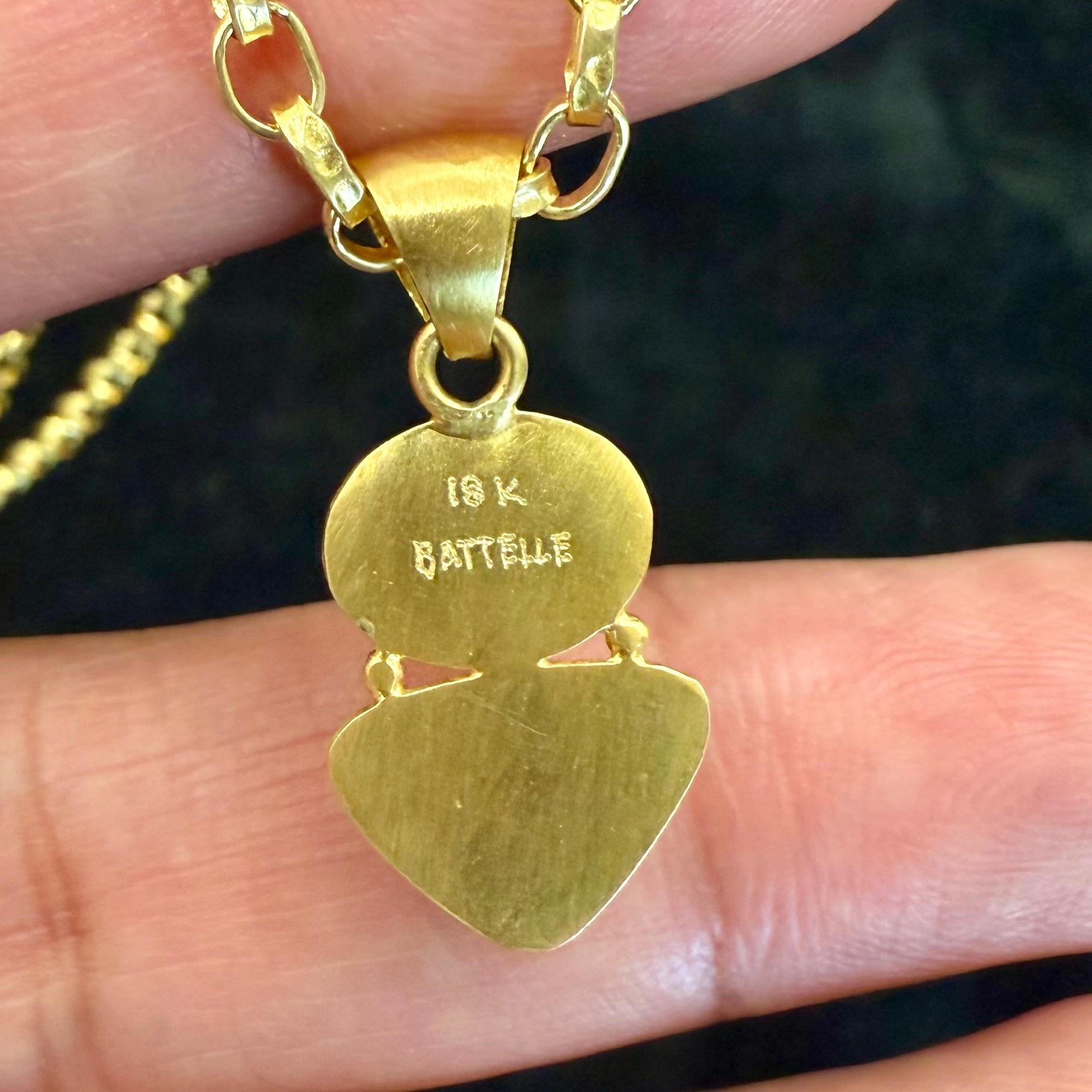 Steven Battelle Ciondolo in oro 18 carati con opale etiope da 1,2 carati in vendita 2