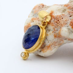Steven Battelle 2.5 Carats Tanzanite Diamond 18K Gold Pendant
