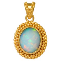 Steven Battelle 1.9 Carats Ethiopian Opal 18K Gold Pendant