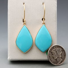 Arizona 15.4 Carats Sleeping Beauty Turquoise 18K Gold Earrings