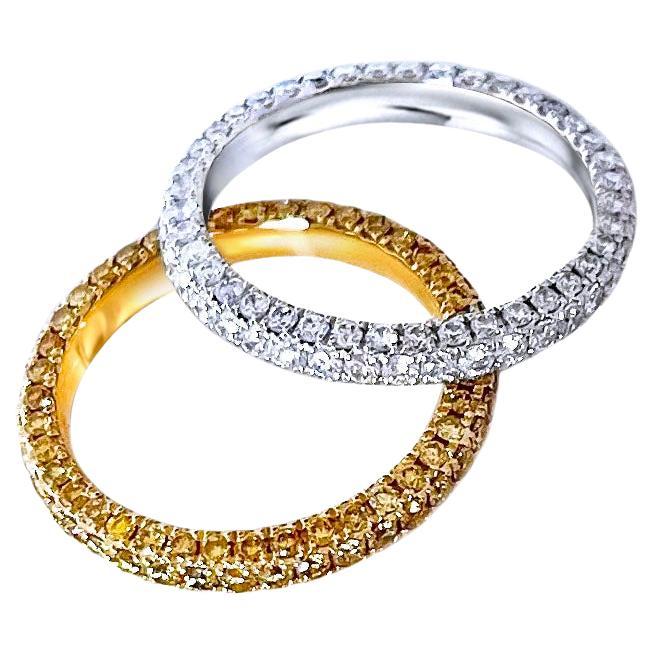 Vitolo 18 Karat Yellow Gold Eternity Diamond Ring For Sale