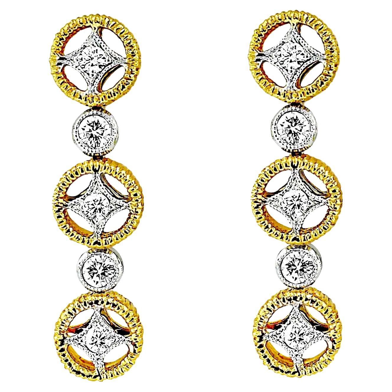 Vitolo 18 Karat Gold Etruscan Style Earrings For Sale