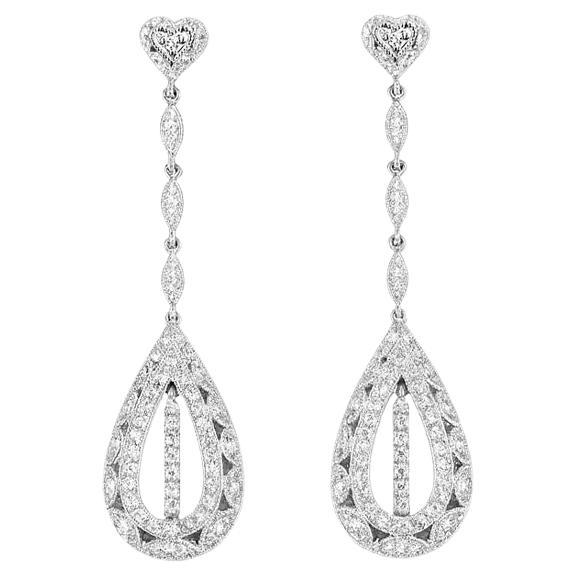 Orecchini a goccia con diamanti in oro 18 carati