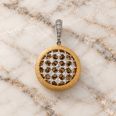 Vitolo 18K Two-Tone Gold Diamond Locket Pendant – Etruscan Style