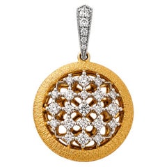 Vitolo 18K Two-Tone Gold Diamond Locket Pendant – Etruscan Style