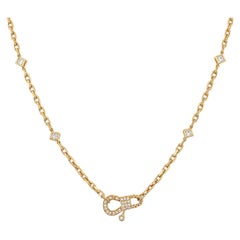 Vitolo Halskette aus 18-karätigem Gelbgold mit Diamanten im Prinzessschliff und Pavé-Verschluss