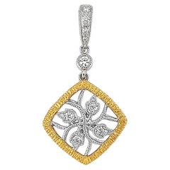 Vitolo 18K Two-Tone Gold Diamond Leaf Locket Pendant