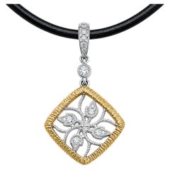 Vitolo 18K Two-Tone Gold Diamond Leaf Locket Pendant