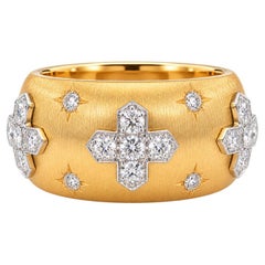 Anillo de Vitolo de oro blanco y amarillo de 18 quilates con diamantes, estilo etrusco