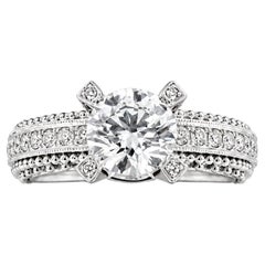Vitolo 18K White Gold Diamond Granulato Engagement Ring
