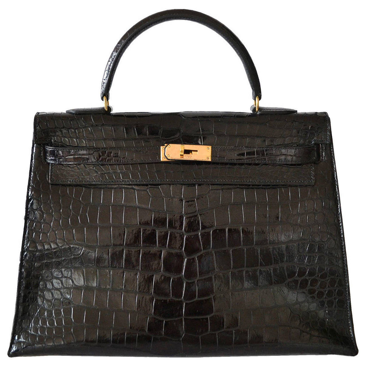 Hermes, A Black Crocodile Kelly Handbag For Sale