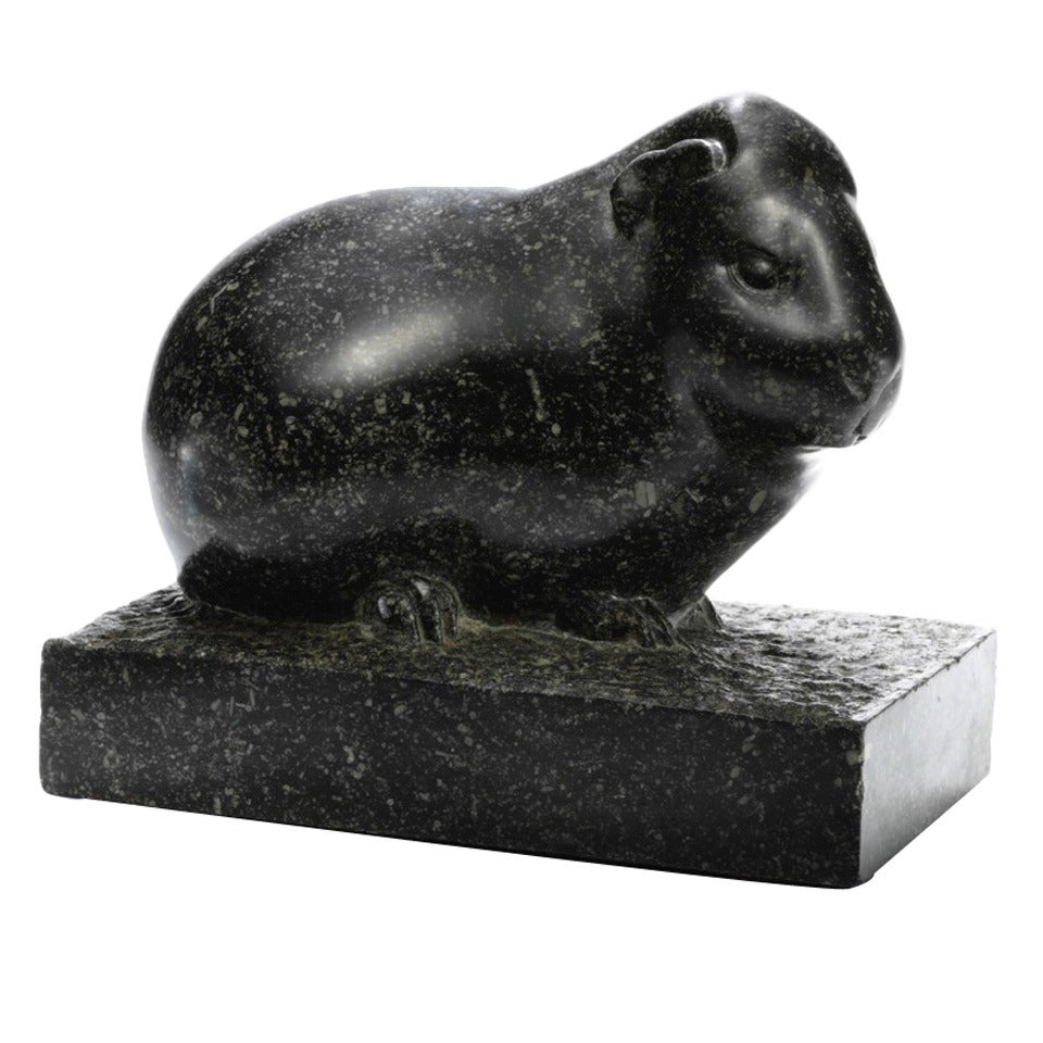 Georges Hilbert, A Granite Guinea Pig Statue For Sale