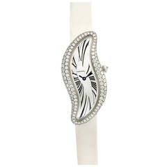 Cartier Lady's Diamond Pave Crash White Gold Wristwatch