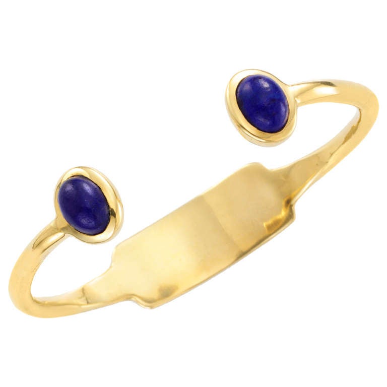 Cartier Lapis Lazuli Gold Cuff Bracelet For Sale