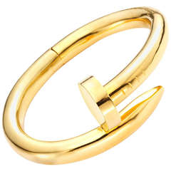 Aldo Cipullo Large Gold Nail Bangle Bracelet