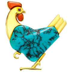 Marchak Gem-Set Cockerel Brooch