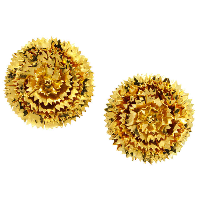 Bulgari Gold Flower Ear Clips