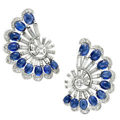 Meister Sapphire Diamond Ear Clips