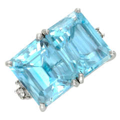 Cartier Aquamarine Diamond Platinum Ring