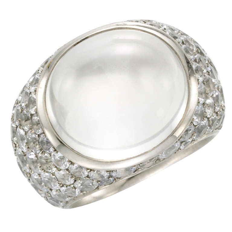 Hemmerle Sapphire Moonstone Ring