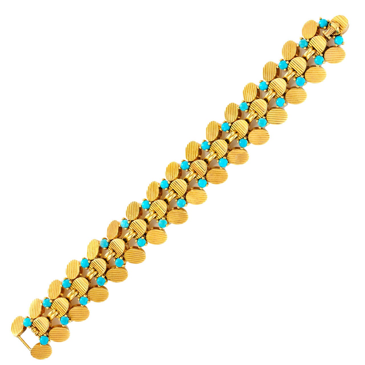 Boucheron Gold and Turquoise Bracelet For Sale