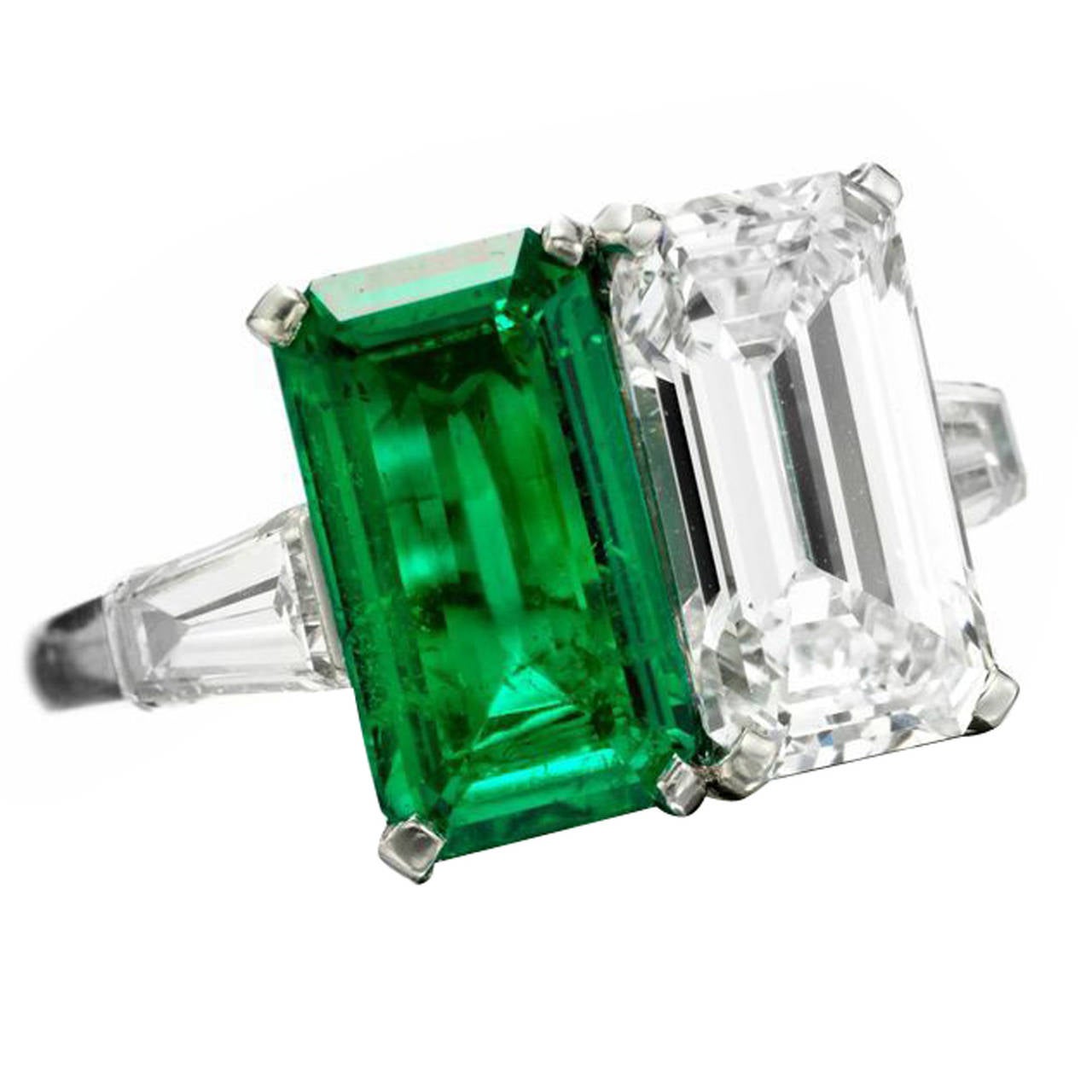 Bulgari Emerald and Diamond Ring For Sale