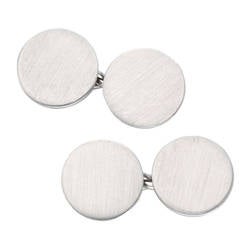 Cartier Pair of Brushed Platinum Cufflinks