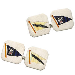 Cartier Enamel Platinum Nautical Cufflinks