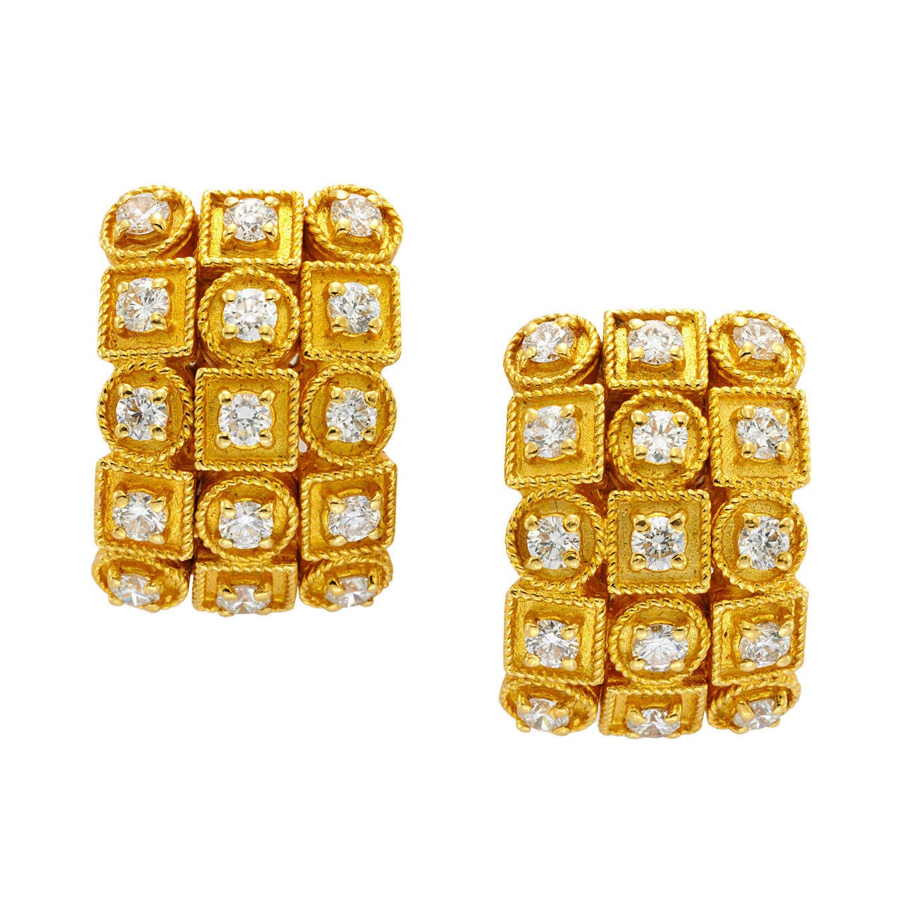 Lalaounis Diamond Gold Ear Clips For Sale