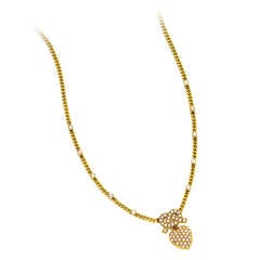 Antique Seed Pearl Gold Pendant Necklace