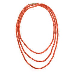 Fabulous 84 Inch Opera Length Coral Necklace