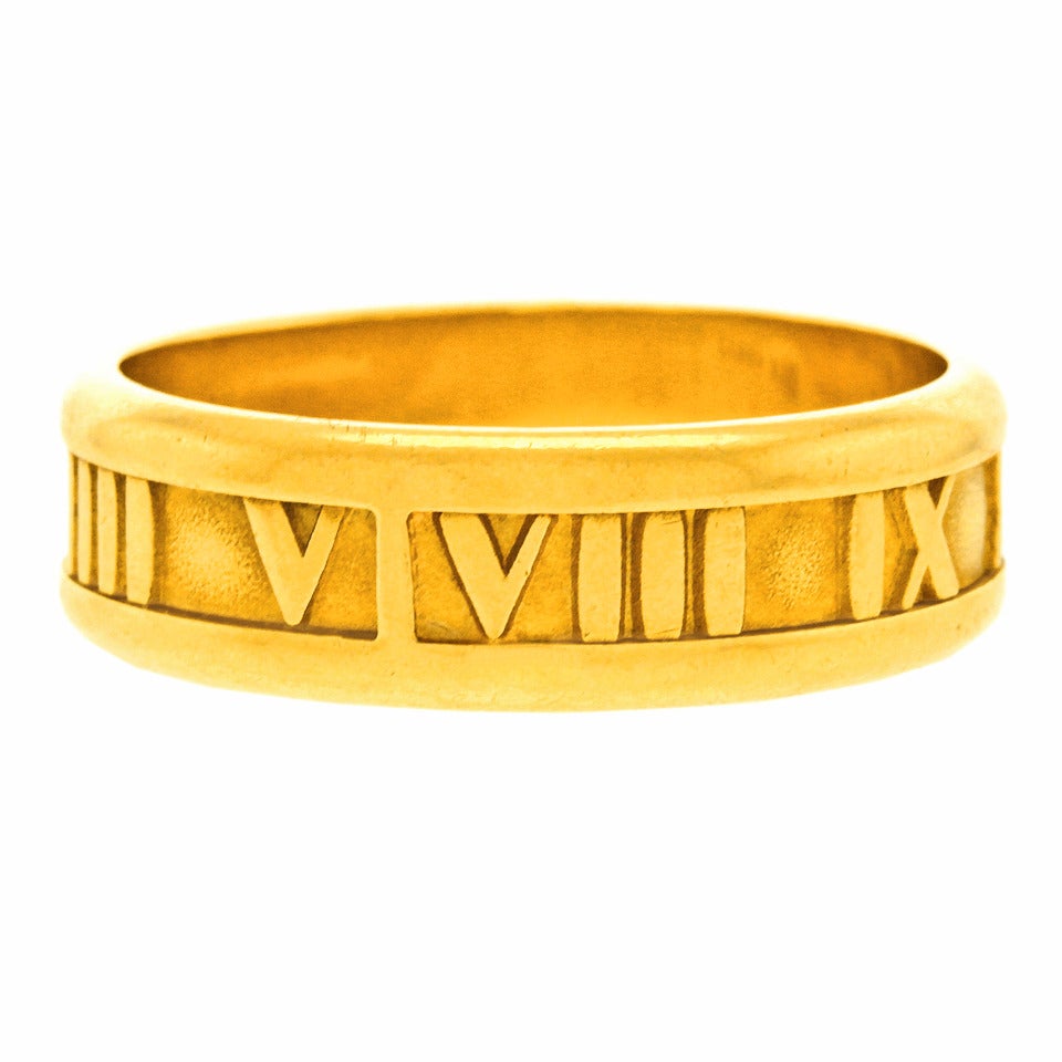 Tiffany & Co. Gold Atlas Ring In Excellent Condition In Litchfield, CT