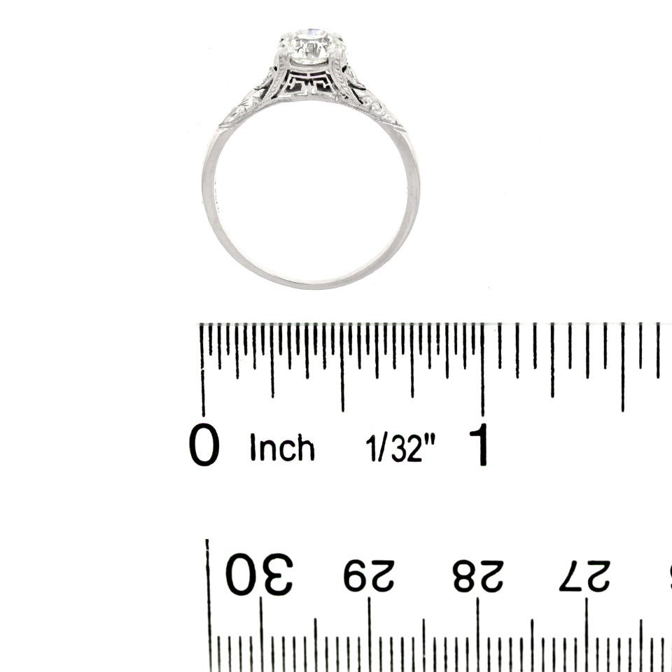 Art Deco Diamond Platinum Engagement Ring 2