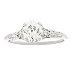 Art Deco Diamond Platinum Engagement Ring