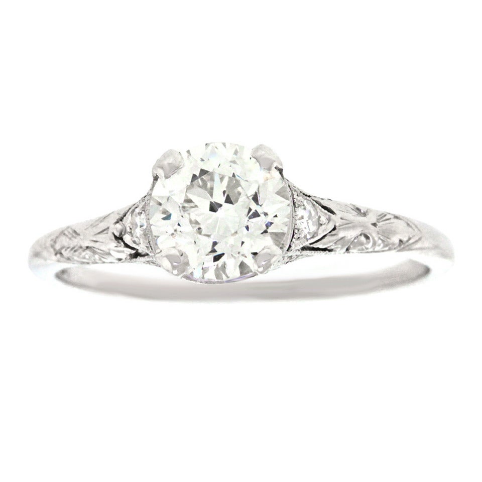 Art Deco Diamond Platinum Engagement Ring