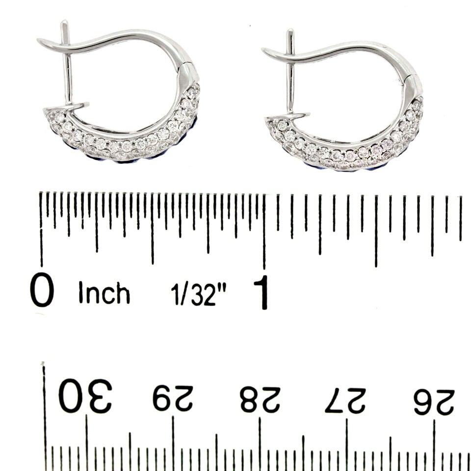 Spark Creations Sapphire Diamond Gold Earrings 2