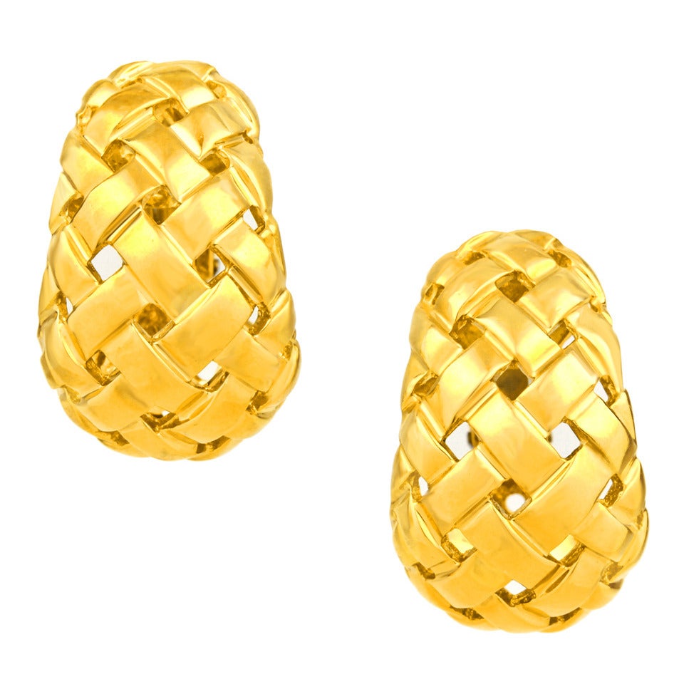 Tiffany & Co. Gold Vannerie Earrings 3