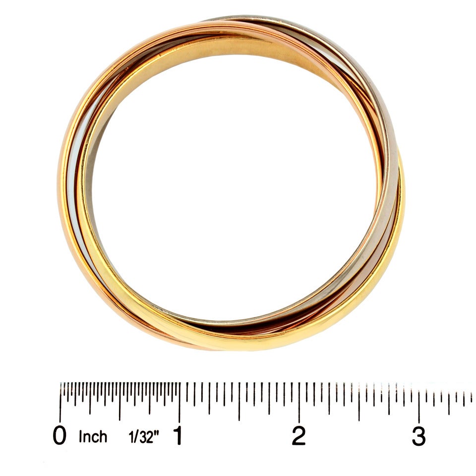 Cartier Extra Wide Trinity Gold Bangle Bracelet 2