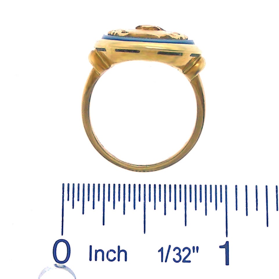 Ponti Gennari Armorial Chalcedony Gold Ring 2