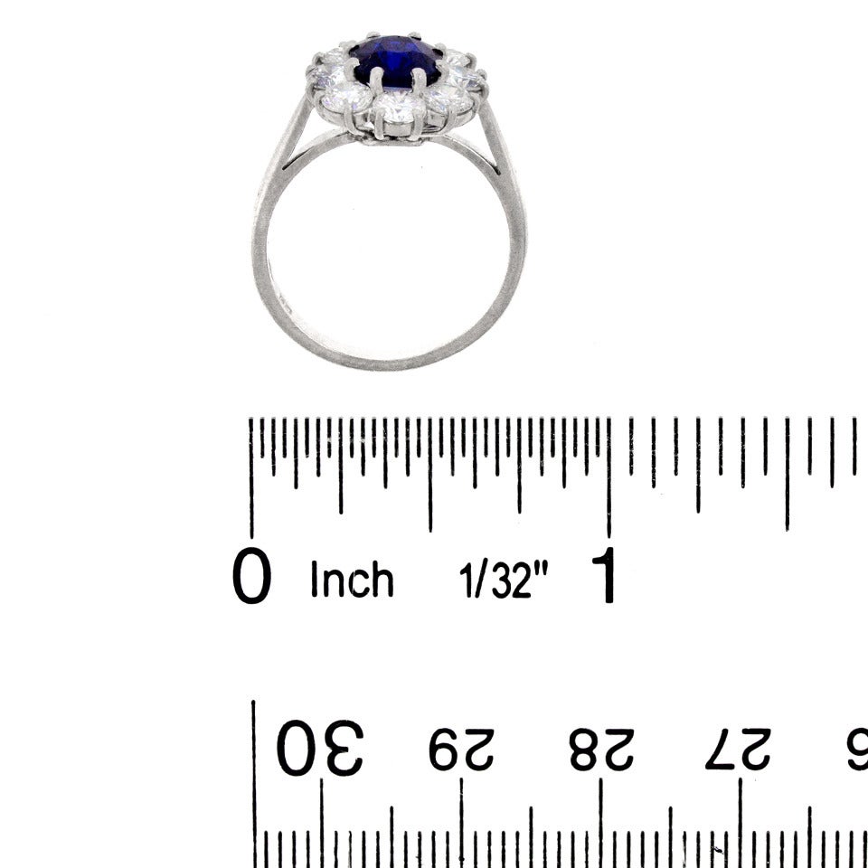 Cartier Sapphire Diamond Platinum Ring at 1stDibs
