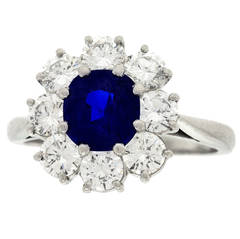 Cartier Sapphire Diamond Platinum Ring