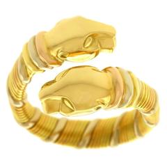 Retro Cartier Tri-Color Gold Panthere Ring