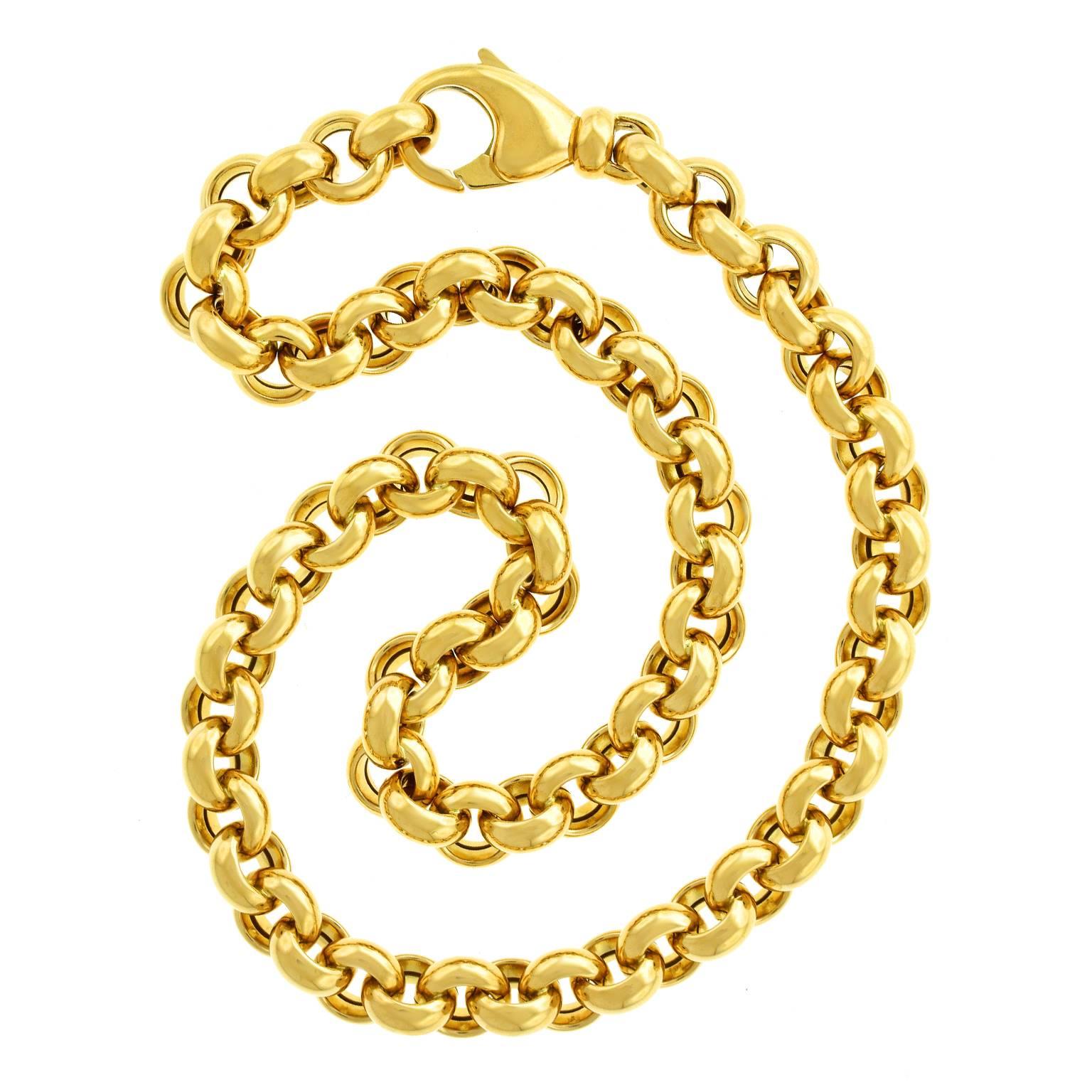 Heavy Every Day Gold Rollo Link Necklace