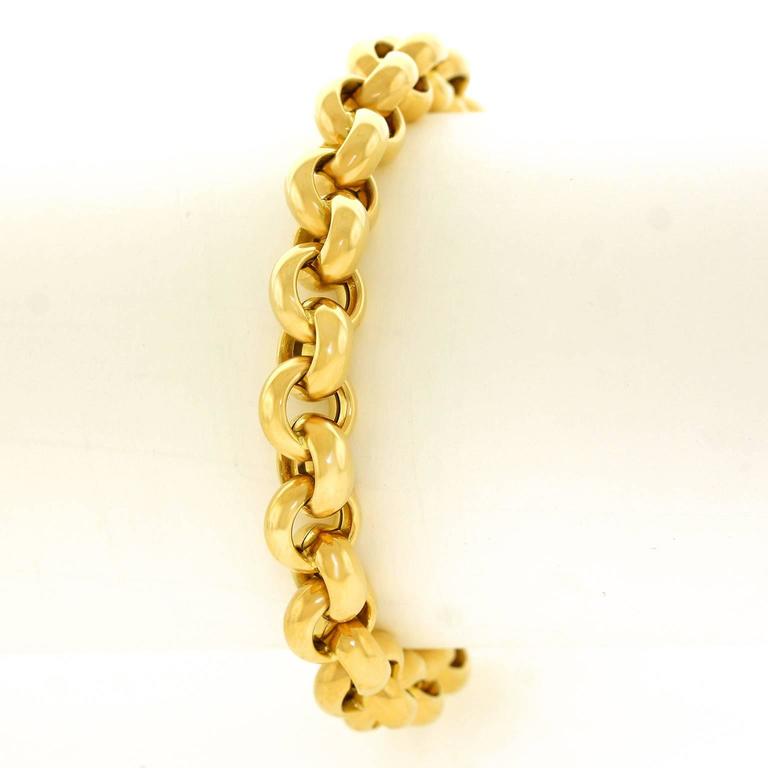 Heavy Every Day Gold Rollo Link Bracelet at 1stDibs