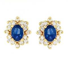Sapphire Diamond and Gold Earrings