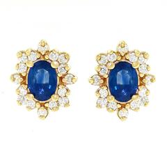 Sapphire Diamond and Gold Earrings