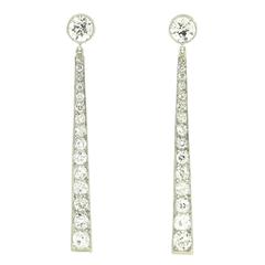 Fabulous Art Deco Diamond Dangle Earrings